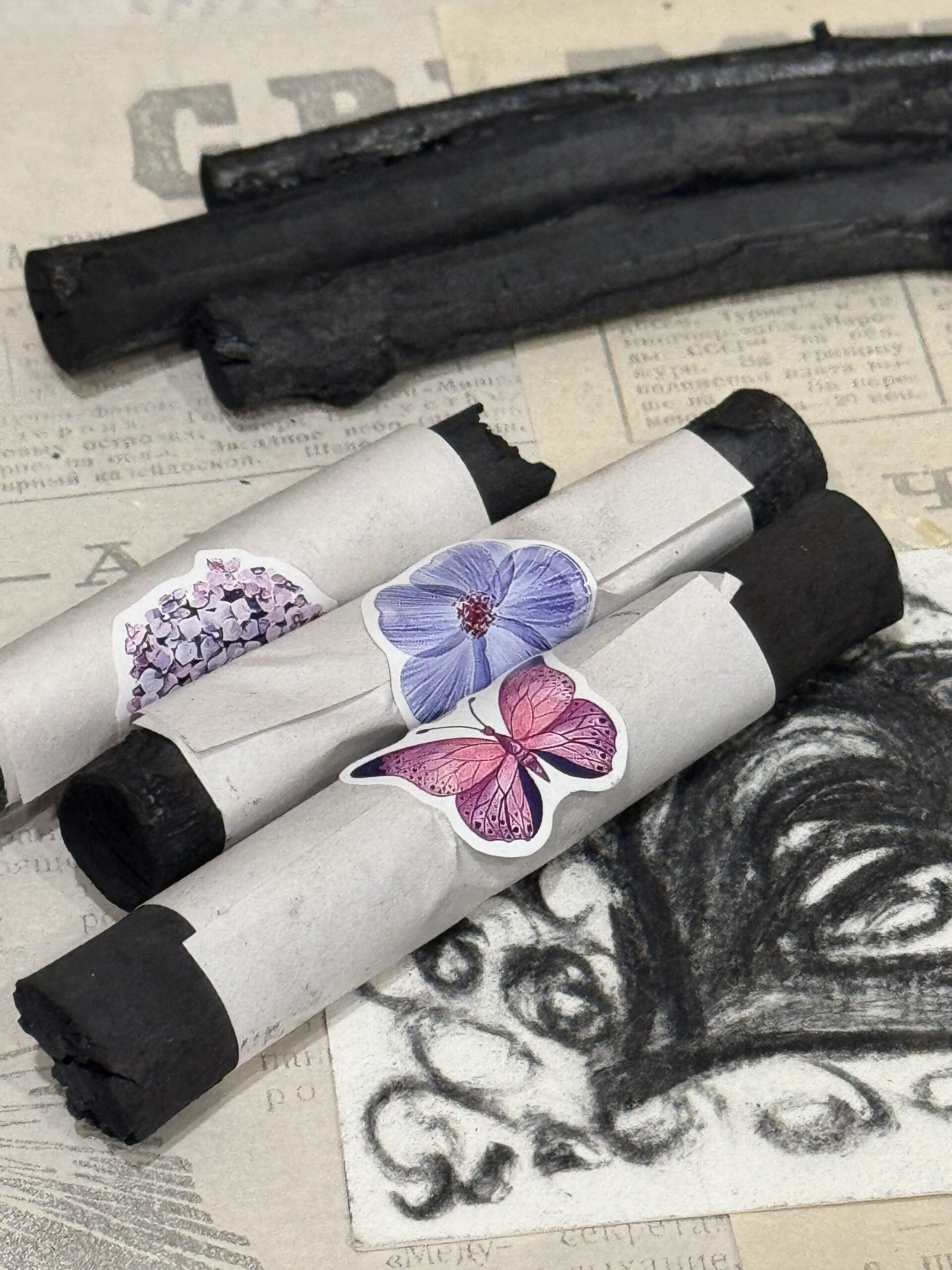 Уголь березовый (палочка) 3 шт